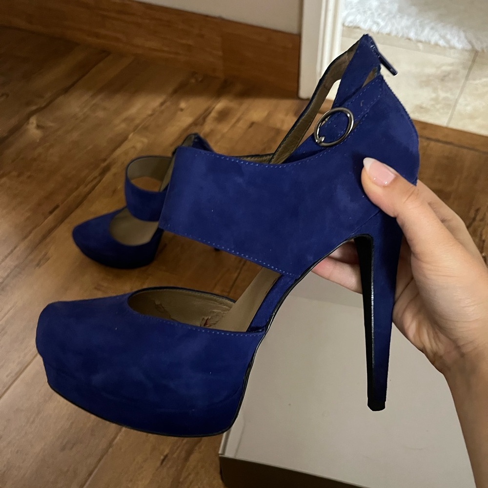 Levity Dark Blue Suede High Heels
